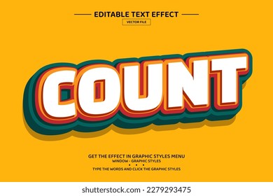Count 3D editable text effect template