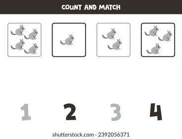 Count all gray chinchillas and match with the correct number.