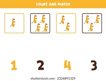 Count all meerkats and match with the correct number.