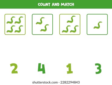 Count all sea eels and match with the correct number.