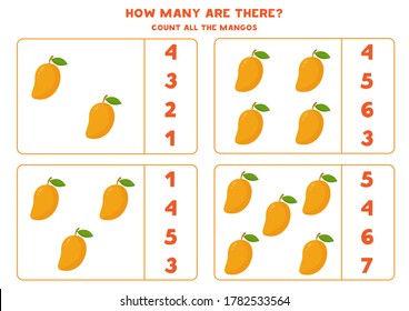 How Many Counting Game Fruit Kids Stock Vector (Royalty Free ...