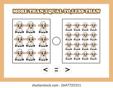 count animal sheep more than equal to less than 