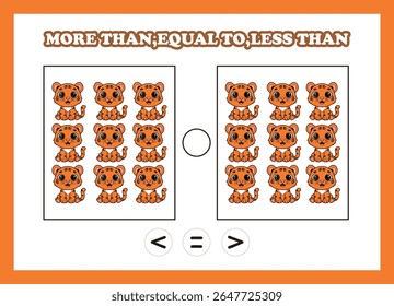 count animal tiger more than equal to less than 