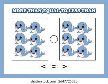 count animal whale more than equal to less than 