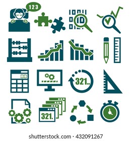 count, calculate icon set