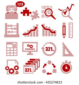 count, calculate icon set