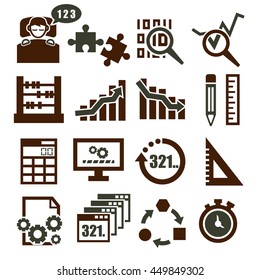 count, calculate icon set