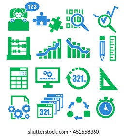count, calculate icon set