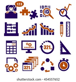 count, calculate icon set