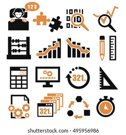 count, calculate icon set