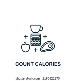 Count Calories icon. Line simple icon for templates, web design and infographics