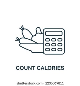 Count Calories icon. Monochrome simple Detox Diet icon for templates, web design and infographics