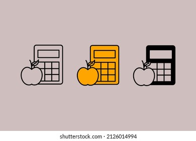 count calories icons symbol vector elements for infographic web