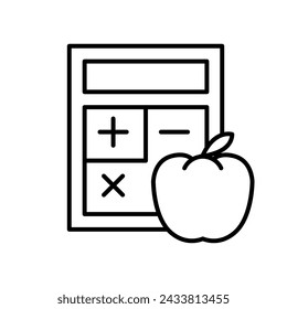 diseño delgado del vector del icono del conteo de calorías bueno para el sitio web o la aplicación móvil