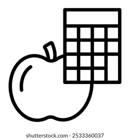 Contar calorias Vetor Linha Ícone Design