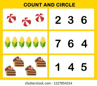 count and circle illustration vector