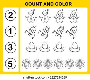 count and color illustration vector