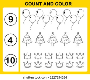 count and color illustration vector