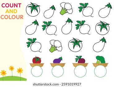 Count and colour educational worksheets for children to learn from