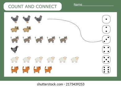 Anzahl und Anzahl der Haustiere und Anzahl der Tiere