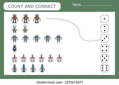 Count and connect the number of robots and the number