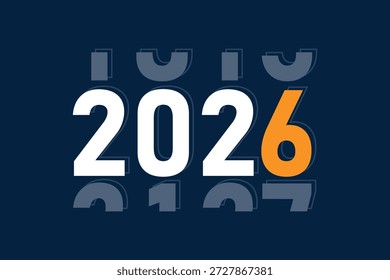 Cuenta regresiva 2026 diseño aislado en fondo oscuro