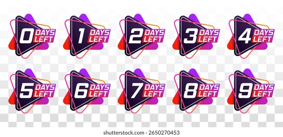 Count down sale icon. Business promotion with number 4 and time badge for retail offer. Vector template with label and flyer design for shop, web, clock symbol and limited time only banner.