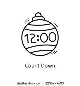 Count Down vector outline Icon Design illustration. New Year Symbol on White background EPS 10 File