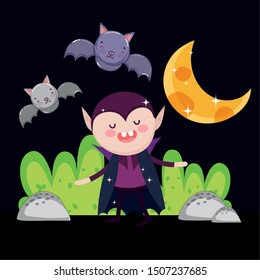 count dracula bats moon night halloween