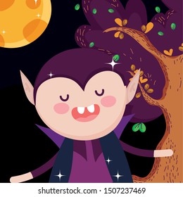 count dracula cartoon tree halloween