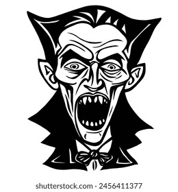 Count Dracula silhouette vector illustration.