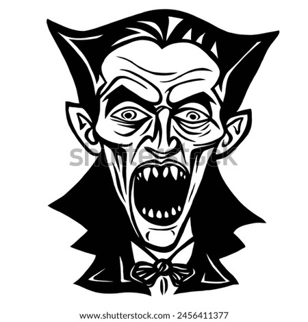 Count Dracula silhouette vector illustration.