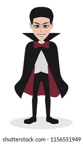count dracula vampire cartoon style. isolated vector