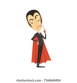 Count Dracula, vampire drinking blood