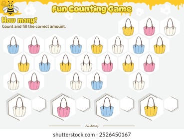 Count and fill the blank space to the correct number Beehive. Perfect for preschool learning materials, math activities, or fun printables designed to improve counting and observation skills.