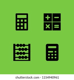 count icon. 4 count set with calculator and abacus vector icons for web and mobile app