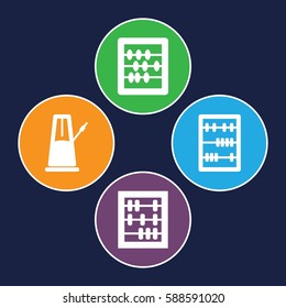 count icons set. Set of 4 count filled icons such as abacus