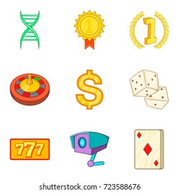 Count icons set. Cartoon set of 9 count vector icons for web isolated on white background