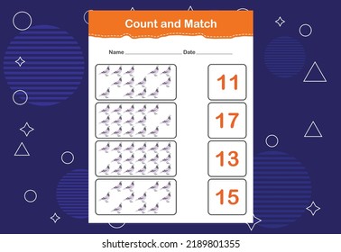 Count and match with the correct number. Count how many birds and choose the correct number