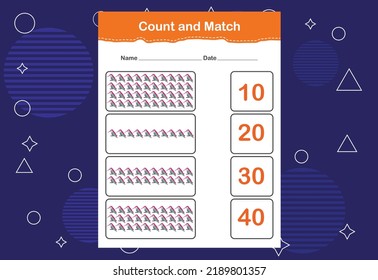 Count and match with the correct number. Count how many birds and choose the correct number