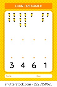 Count and match game with acrylic paint. worksheet for preschool kids, kids activity sheet