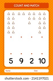Count and match game with arabian. worksheet for preschool kids, kids activity sheet
