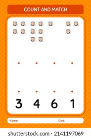 Count and match game with arabian. worksheet for preschool kids, kids activity sheet