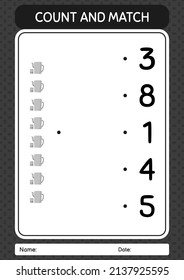 Count and match game with arabic teapot. worksheet for preschool kids, kids activity sheet