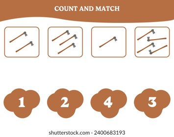 Contar y hacer juego con ax. Diseño de hoja de cálculo educativa para estudiantes de preescolar y kindergarten. Aprendiendo matemáticas. El cerebro es una actividad divertida para los niños.