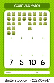 Count and match game with backpack. worksheet for preschool kids, kids activity sheet