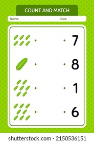 Contar y hacer juego con la hoja de plátano. hoja de trabajo para niños de preescolar, hoja de actividades para niños