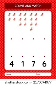 Count and match game with beach bench. worksheet for preschool kids, kids activity sheet