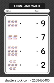 Count and match game with book. worksheet for preschool kids, kids activity sheet