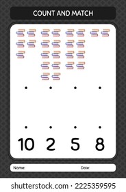 Count and match game with book. worksheet for preschool kids, kids activity sheet
